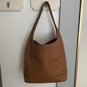 Used Michael Kors Leather Hobo Purse (Brown with texture)